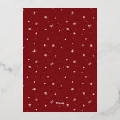 Glanzend Kerstmis 1 Fotoboog & Elegante Botanicals Folie Feestdagenkaart (Achterkant)