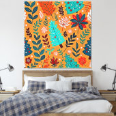 Glanzend Kerstpatroonontwerp Canvas Afdruk (Insitu (Slaapkamer))
