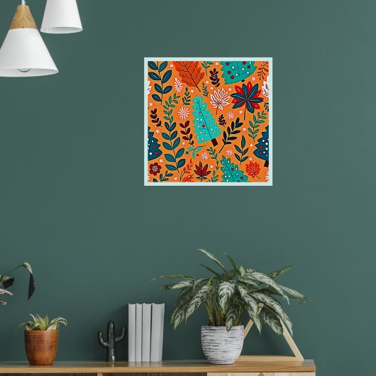 Glanzend Kerstpatroonontwerp Poster (Woonkamer 1)