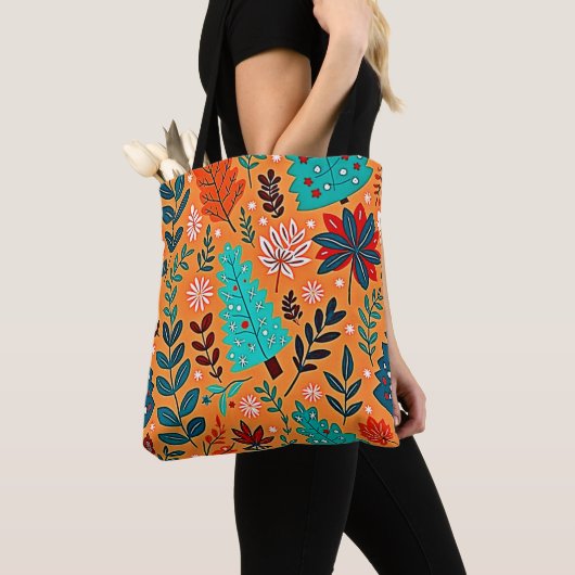 Glanzend kerstpatroonontwerp tote bag (Dichtbij)