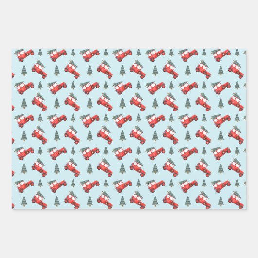 Glanzend Kinder kerstauto's Inpakpapier Vel (Voorkant 2)