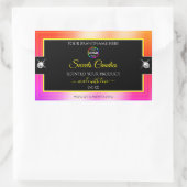 Glanzend Kleurrijk Regenboog Zwart Logo Productlab Rechthoekige Sticker (Tas)