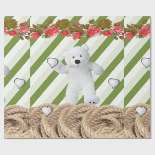 Glanzend kronkelpapier Teddy Bear Rope Cadeaupapier (Vlak)