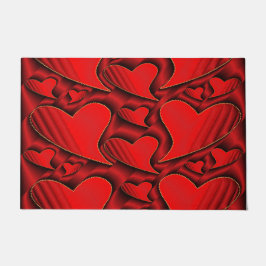 glanzend, liefde, hart, rood, valentijn, romantisc deurmat