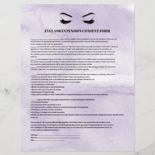 Glanzend lila WIMPEREXTENSIE TOESTEMMINGSFORMULIER Flyer