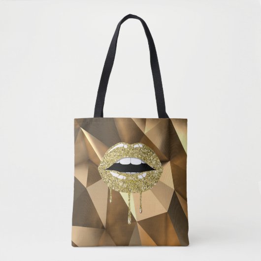 Glanzend luxe glam met glitterdruppelaar tote bag (Voorkant)