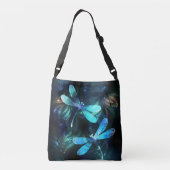 Glanzend meer van de libellen crossbody tas (Achterkant)