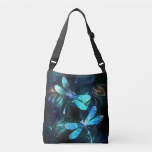 Glanzend meer van de libellen crossbody tas