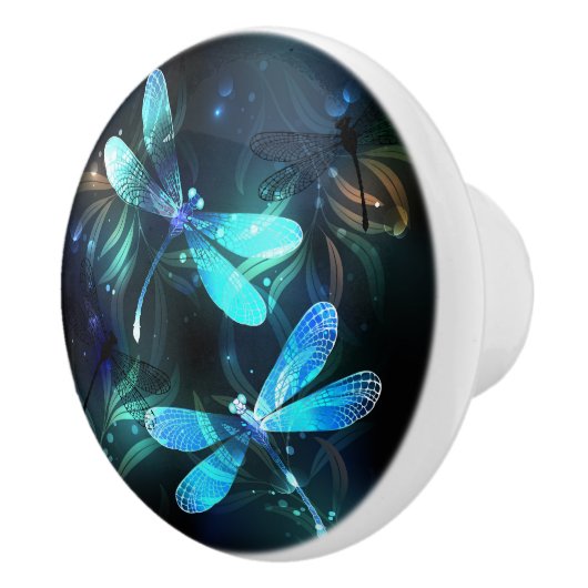 Glanzend meer van de libellen keramische knop (Rechts)