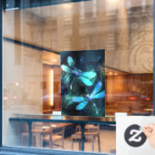 Glanzend meer van de libellen raamsticker (Cafe Raam)