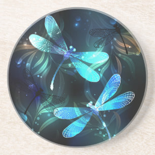 Glanzend meer van de libellen zandsteen onderzetter