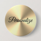 Glanzend metalen gouden grote terugslagknop ronde button 7,6 cm (Voorkant)