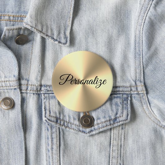 Glanzend metalen gouden grote terugslagknop ronde button 7,6 cm (In situ)