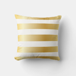 Glanzend metallic breed gouden streeppatroon kussen