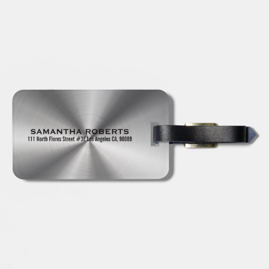 Glanzend Metallic Design Roestvrij Staal Kijk Bagagelabel (Achterkant horizontaal)