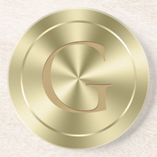 Glanzend Metallic Goud Faux Roestvrij staal Zandsteen Onderzetter