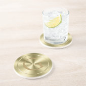 Glanzend Metallic Goud Faux Roestvrij staal Zandsteen Onderzetter (Zijkant)