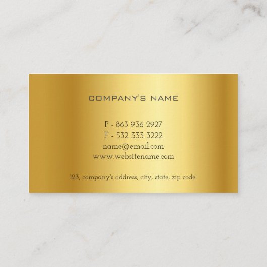 Glanzend metallic goud met druppels Fancy Visiteka Visitekaartje (Achterkant)