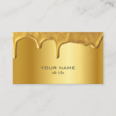 Glanzend metallic goud met druppels Fancy Visiteka Visitekaartje (Voorkant)