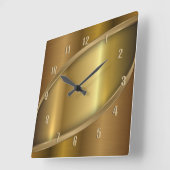 Glanzend Metallic Gouden Geometrisch Elegant Ontwe Vierkante Klok (Hoek)