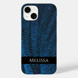 Glanzend metallic levendig blauw abstract Custom N Case-Mate iPhone 14 Hoesje