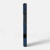 Glanzend metallic levendig blauw abstract Custom N iPhone Hoesje (Linkerkant)