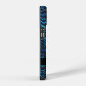 Glanzend metallic levendig blauw abstract Custom N iPhone Hoesje (Rechterkant)