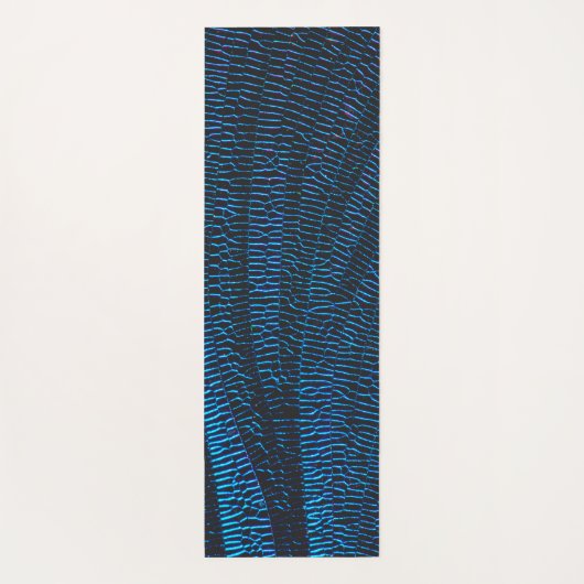 Glanzend metallic levendig blauw abstract Jouw naa Yogamat (Achterkant)