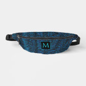 Glanzend metallic levendig blauw abstract Monogram Heuptasje (Voorkant)