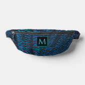 Glanzend metallic levendig blauw abstract Monogram Heuptasje (Liggend)