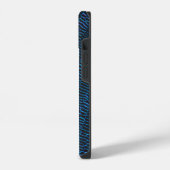 Glanzend metallic levendig blauw abstract Monogram iPhone Hoesje (Linkerkant)