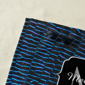 Glanzend metallic levendig blauw abstract Monogram Strandlaken (In situ)