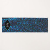 Glanzend metallic levendig blauw abstract Monogram Yogamat (Voorkant (horizontaal))