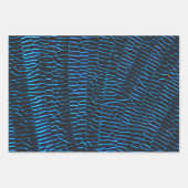 Glanzend metallic levendig blauw geometrisch abstr inpakpapier vel (Voorkant 2)