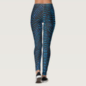 Glanzend metallic levendig neon blauw abstract Mon Leggings (Achterkant)
