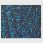 Glanzend metallic levendig neon blauw abstract pat cadeaupapier (Vlak)