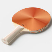 Glanzend Metallic Oranje Textuur Monogram Tafeltennisbatje (Voorkant Gekanteld)