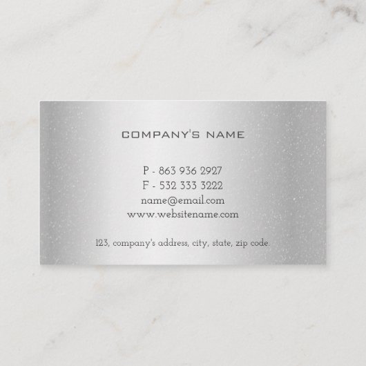 Glanzend Metallic Silver Gold Drips Fancy Visitekaartje (Achterkant)