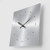 Glanzend Metallic Zilver Textuur-Roestvrij Staal K Vierkante Klok (Hoek)