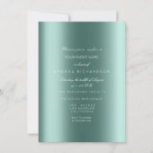 Glanzend Metallic Zwart Pailletten Glitter Turquoi Kaart (Voorkant)