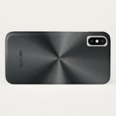 Glanzend Metallic Zwart Roestvrij Staal Kijk Case-Mate iPhone Case (Achterkant (horizontaal))