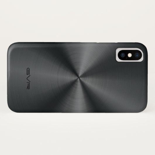 Glanzend Metallic Zwart Roestvrij Staal Kijk Case-Mate iPhone Case (Achterkant (horizontaal))