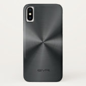 Glanzend Metallic Zwart Roestvrij Staal Kijk Case-Mate iPhone Case (Achterkant)