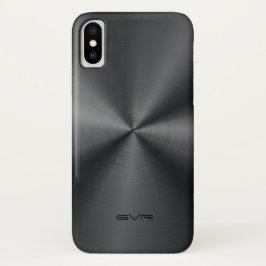 Glanzend Metallic Zwart Roestvrij Staal Kijk iPhone X Hoesje
