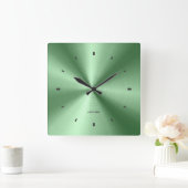 Glanzend metallisch groen design zonder roestvrijs vierkante klok (Huis)