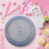 Glanzend Modern Geruit Metaal Blauw Elke tekst Papieren Bordje (Feest)