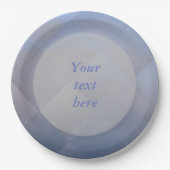 Glanzend Modern Geruit Metaal Blauw Elke tekst Papieren Bordje (Voorkant)