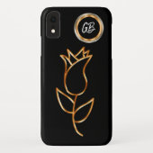 Glanzend Monogram Bling Bloem Ontwerp Case-Mate iPhone Case (Achterkant)