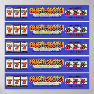 Glanzend, multi-Slots-arcade-selectiekader met bar Poster