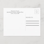 Glanzend Navy Blauw Gouden Foto Universiteit Koffe Uitnodiging Briefkaart (Achterkant)